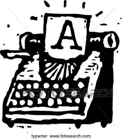 Typewriter View Large Clip Art Graphic Clipart - Typewriter. Fotosearch