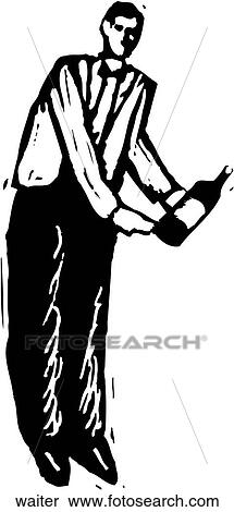 Waiter View Large Clip Art Graphic Clipart - Waiter. Fotosearch