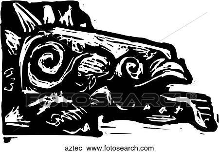 Aztec Carving View Large Clip Art Graphic Clipart - Aztec Carving. Fotosearch