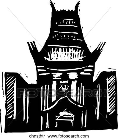 Chinese Theater View Large Clip Art Graphic Clipart - Chinese Theater. Fotosearch