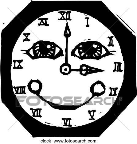 Clock View Large Clip Art Graphic Clipart - Clock. Fotosearch