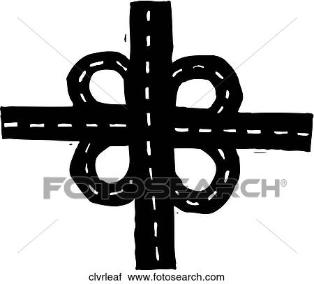Cloverleaf View Large Clip Art Graphic Clipart - Cloverleaf. Fotosearch