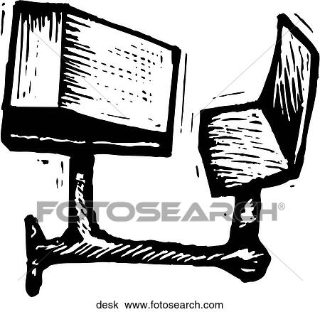 Desk View Large Clip Art Graphic Clipart - Desk. Fotosearch