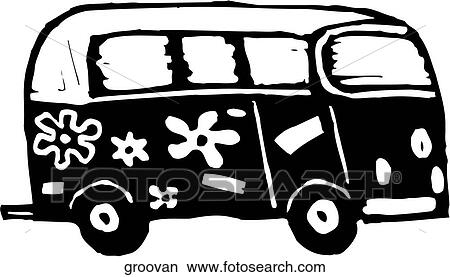 Clipart - Groovy Van. Fotosearch