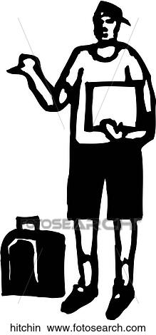 Hithcin' View Large Clip Art Graphic Clipart - Hithcin'. Fotosearch