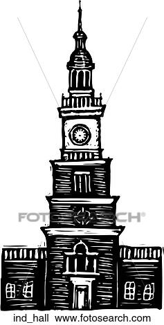 Clipart - Independence Hall. Fotosearch