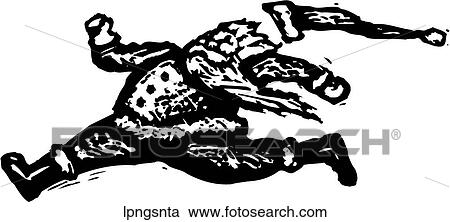 Leaping Santa View Large Clip Art Graphic Clipart - Leaping Santa. Fotosearch