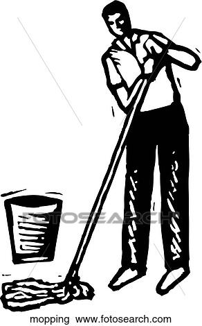 Mopping View Large Clip Art Graphic Clipart - Mopping. Fotosearch