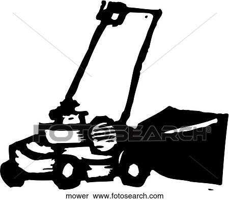 Mower View Large Clip Art Graphic Clipart - Mower. Fotosearch