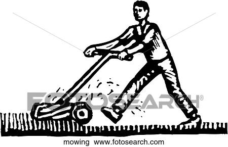 Mowing View Large Clip Art Graphic Clipart - Mowing. Fotosearch