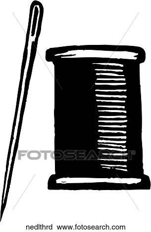 Needle and Thread View Large Clip Art Graphic Clipart - Needle and Thread. Fotosearch