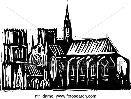 Clipart - Notre Dame. Fotosearch