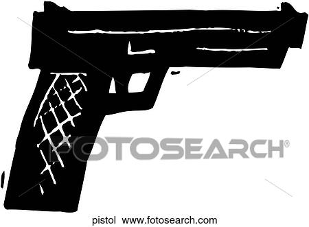 Pistol View Large Clip Art Graphic Clipart - Pistol. Fotosearch