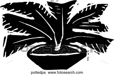 Potted Palm View Large Clip Art Graphic Clipart - Potted Palm. Fotosearch
