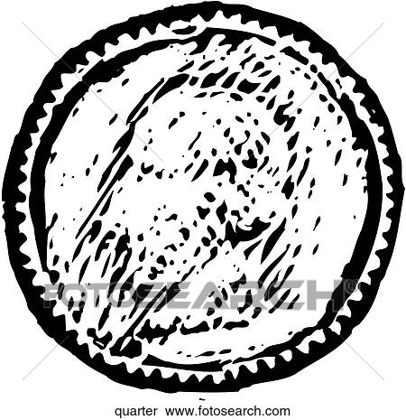 Quarter View Large Clip Art Graphic Clipart - Quarter. Fotosearch