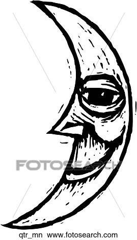 Quarter Moon View Large Clip Art Graphic Clipart - Quarter Moon. Fotosearch