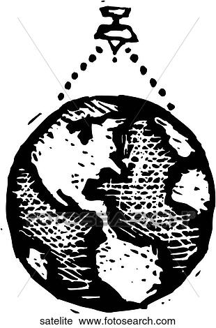 Satellite View Large Clip Art Graphic Clipart - Satellite. Fotosearch