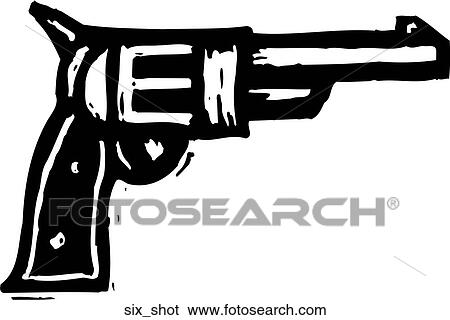 Clip Art - Six Shooter. Fotosearch