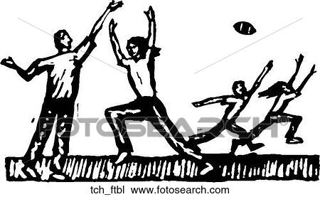 Touch Football View Large Clip Art Graphic Clipart - Touch Football. Fotosearch