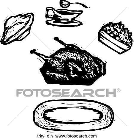 Turkey Dinner View Large Clip Art Graphic Clipart - Turkey Dinner. Fotosearch