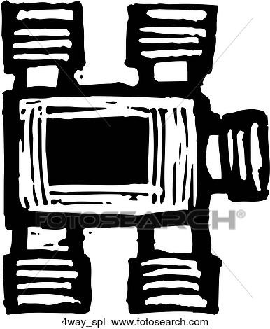 4-way Splitter View Large Clip Art Graphic Clipart - 4-way Splitter. Fotosearch