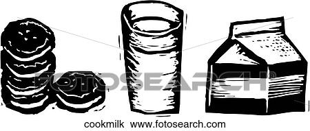 Clipart - Cookies & Milk. Fotosearch