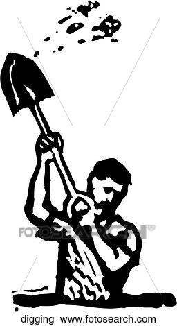 Digging View Large Clip Art Graphic Clipart - Digging. Fotosearch