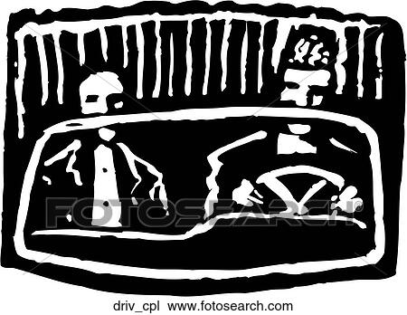 Clipart - Driving Couple. Fotosearch