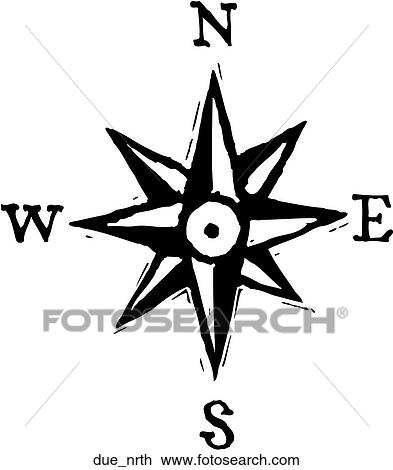 Due North View Large Clip Art Graphic Clipart - Due North. Fotosearch