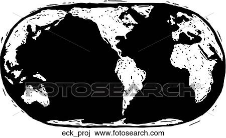 Clipart - Eckert Projection. Fotosearch