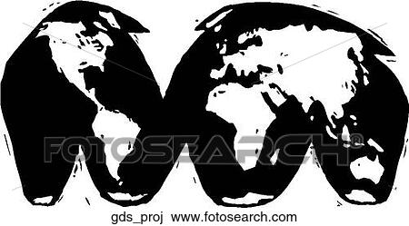 Goode's Projection View Large Clip Art Graphic Clipart - Goode's Projection. Fotosearch