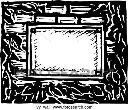 Ivy Covered Wall View Large Clip Art Graphic Clipart - Ivy Covered Wall. Fotosearch