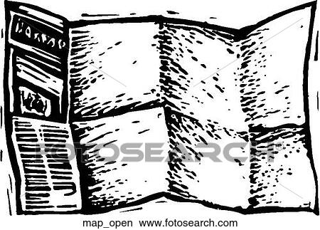 Clipart - Map Open. Fotosearch