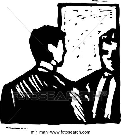 Mirror Man View Large Clip Art Graphic Clipart - Mirror Man. Fotosearch