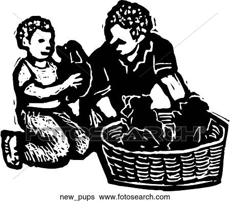 New Pups View Large Clip Art Graphic Clip Art - New Pups. Fotosearch