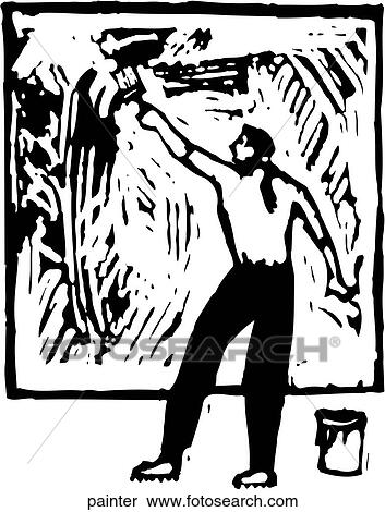 Painter View Large Clip Art Graphic Clipart - Painter. Fotosearch