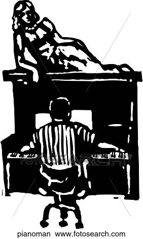 Clipart - Piano Man. Fotosearch