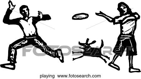 Playing View Large Clip Art Graphic Clipart - Playing. Fotosearch