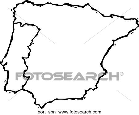 Portugal/Spain View Large Clip Art Graphic Clipart - Portugal/Spain. Fotosearch