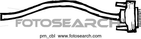 Printer Cable View Large Clip Art Graphic Clipart - Printer Cable. Fotosearch