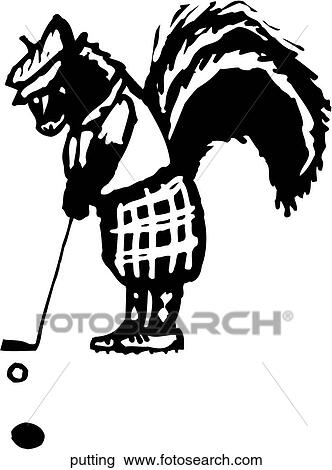 Putting View Large Clip Art Graphic Clipart - Putting. Fotosearch