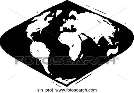 Clipart - Sinusoidal Projection. Fotosearch