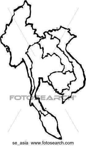Southeast Asia View Large Clip Art Graphic Clipart - Southeast Asia. Fotosearch