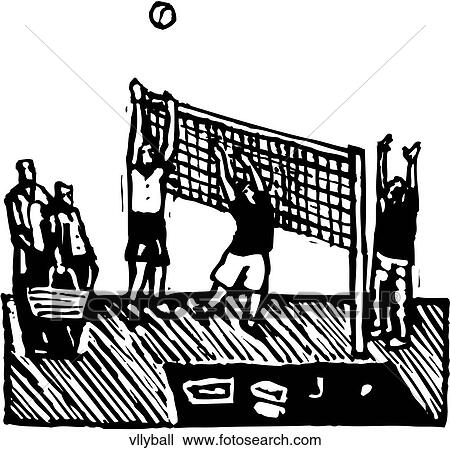 Volleyball View Large Clip Art Graphic Clipart - Volleyball. Fotosearch