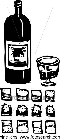Clip Art - Wine and Cheese. Fotosearch