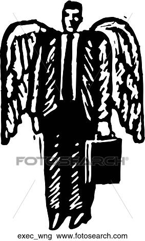 Clipart - Winged Exec. Fotosearch