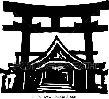 神道 神社 クリップアート 切り張り イラスト 絵画 集 Shinto Fotosearch
