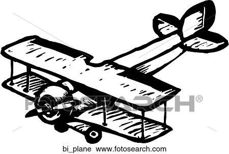 Bi-plane View Large Clip Art Graphic Clipart - Bi-plane. Fotosearch