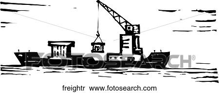 Clipart - Freighter. Fotosearch