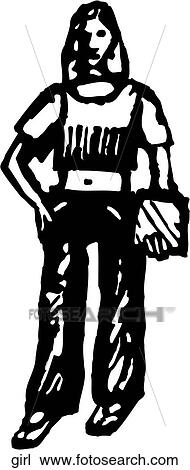 Girl View Large Clip Art Graphic Clipart - Girl. Fotosearch